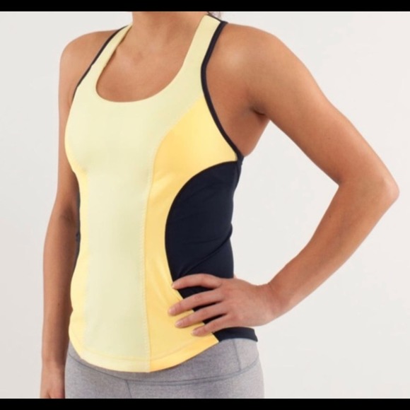 Lululemon Cardio Kick Yellow Blue Athletic Tank Top size 6 - Picture 6 of 6